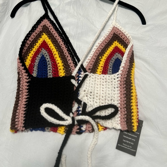 Handmade Crochet bralette style boho top - Picture 2 of 2